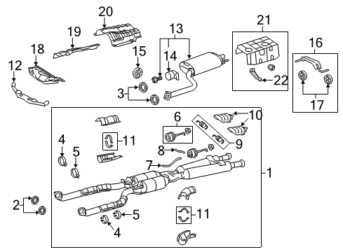 2011 Lexus LS600h Exhaust Components Hanger Insulator Diagram for 17565-07040