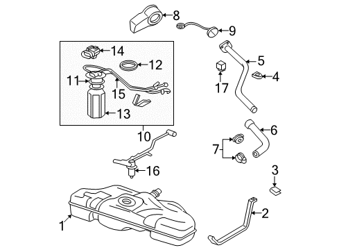 2000 Oldsmobile Alero Fuel Supply Hose-Fuel Tank Filler Diagram for 22630005