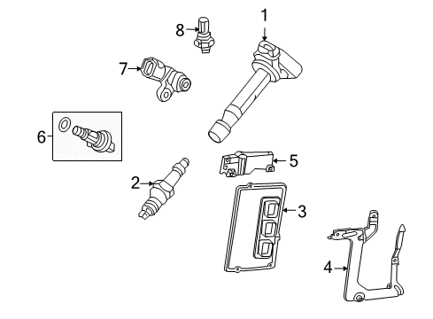 2012 Honda Crosstour Powertrain Control Control Module, Engine (Rewritable) Diagram for 37820-5J0-A54