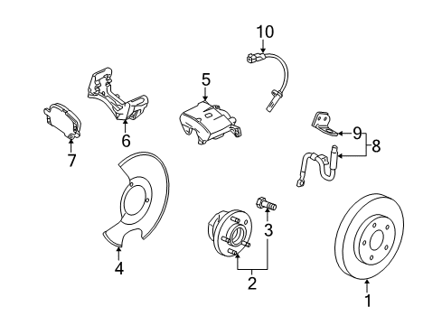 2016 Cadillac SRX Anti-Lock Brakes Splash Shield Diagram for 20841728