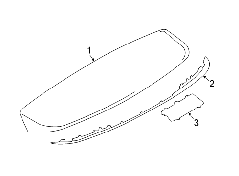 2017 BMW 330i xDrive Rear Spoiler Primed Rear Spoiler Diagram for 51627263168