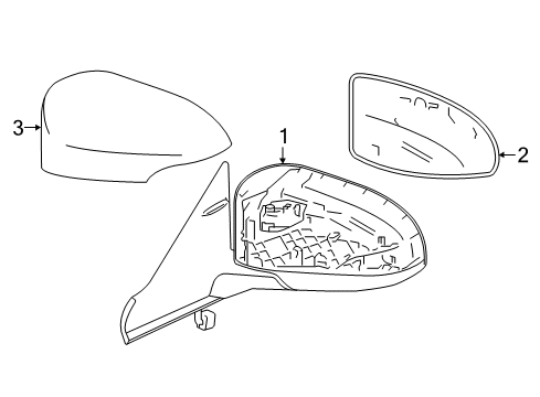 2017 Toyota Camry Outside Mirrors Mirror Glass Diagram for 87902-06020