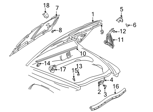 2000 Dodge Durango Hood & Components, Exterior Trim Hood Release Latch Diagram for 55256496AE