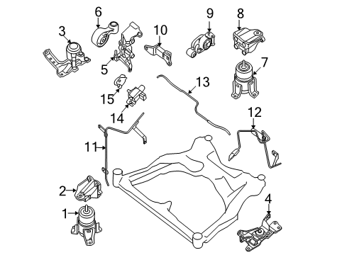 2011 Nissan Maxima Engine & Trans Mounting Tube TVV L-5000 Diagram for B2318-N3301