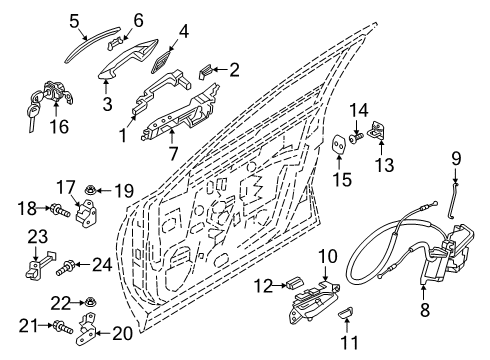 2020 Infiniti QX50 Front Door - Lock & Hardware Lock & Remote Control Assy-Front Door, Rh Diagram for 80500-5NA0B