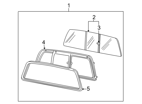 2000 Ford F-350 Super Duty Back Glass Back Glass Diagram for 6C3Z-25422B30-AA