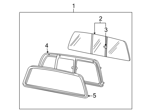 2000 Ford F-350 Super Duty Back Glass Weatherstrip Diagram for F81Z-2542084-BA