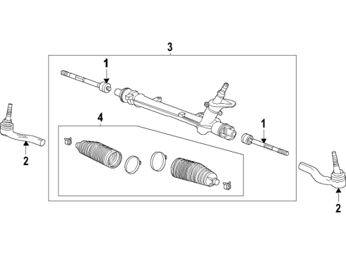 2021 Chevrolet Trailblazer Steering Column & Wheel, Steering Gear & Linkage Rack Diagram for 42769689