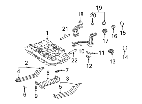 2002 Toyota Avalon Fuel Supply Support Plate Diagram for 77246-06010