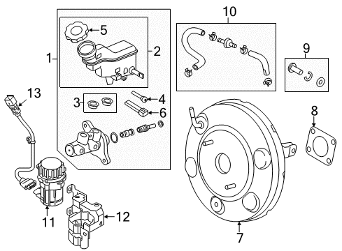 2019 Kia Soul Dash Panel Components Booster Assembly-Brake Diagram for 59110B2100