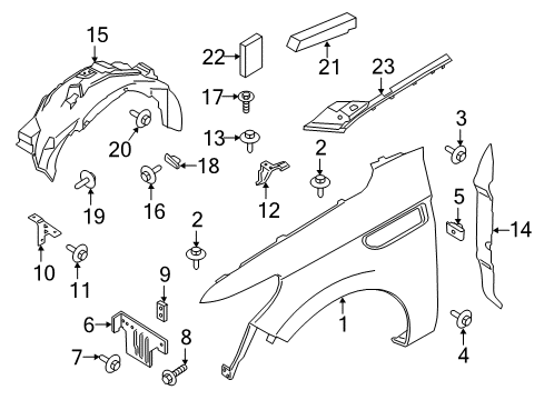 2018 Lincoln Navigator Fender & Components Fender Rear Bolt Diagram for -W716981-S439