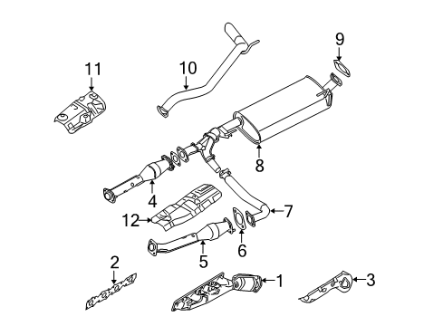 2007 Nissan Armada Exhaust Components Exhaust Tube Assembly, Front Diagram for 20020-ZE00A