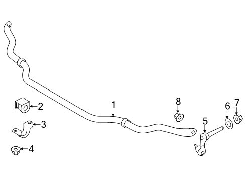 2021 INFINITI Q60 Stabilizer Bar & Components - Front Washer Diagram for 54622-JK00A