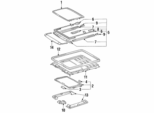 1991 Toyota 4Runner Sunroof Gear Sub-Assy, Sliding Roof Drive Diagram for 63260-89106