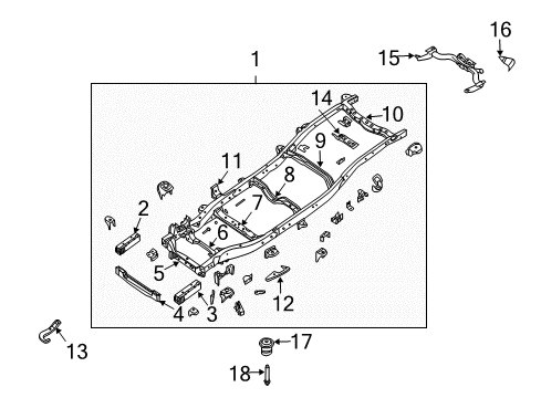 2006 Nissan Armada Frame & Components Ext Assembly Front Sd Member LH Diagram for 50171-7S030
