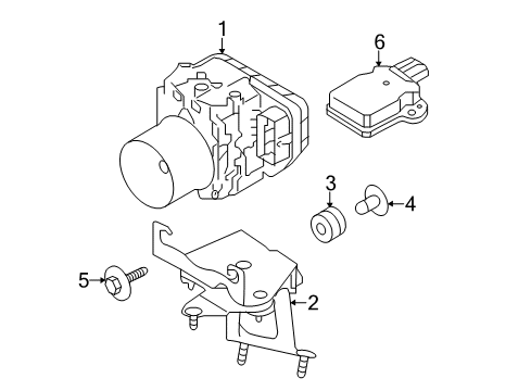 2018 Infiniti Q70 ABS Components Actuator Assy-Antiskid Diagram for 47660-3WH1B