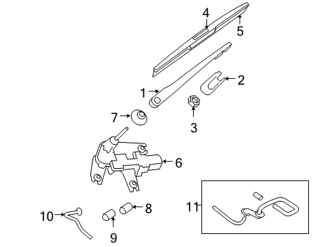 2009 Infiniti EX35 Lift Gate - Wiper & Washer Components Cover-Arm, Back Window WIPER Diagram for 28782-CB80A