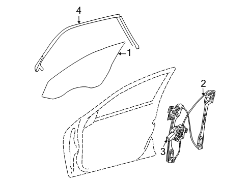 2010 Dodge Challenger Front Door Front Door Window Regulator Motor Diagram for 68043883AA