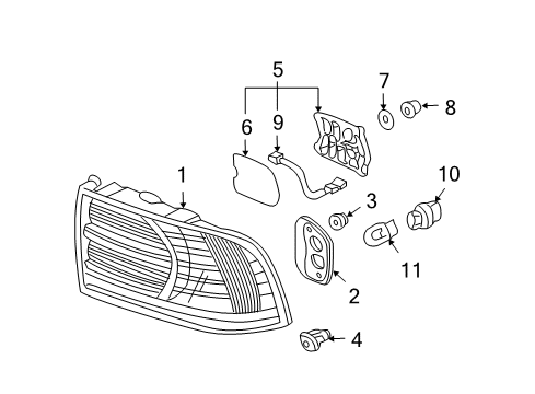 2007 Acura TL Bulbs Socket (T20) Diagram for 33304-S30-003