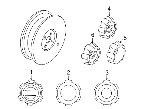 1999 Nissan Frontier Wheel Covers & Trim Disc Wheel Cap Diagram for 40315-8B220