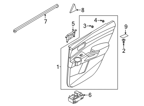 2021 Kia Sorento Rear Door Handle Assembly-Rear Doo Diagram for 83610P2000FMS