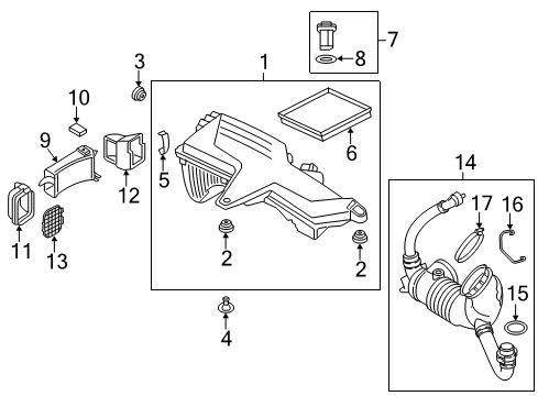 2014 BMW 328d Filters Intake Duct Diagram for 13717597584