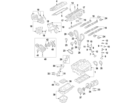 2009 Kia Optima Engine Parts, Mounts, Cylinder Head & Valves, Camshaft & Timing, Variable Valve Timing, Oil Pan, Oil Pump, Balance Shafts, Crankshaft & Bearings, Pistons, Rings & Bearings Rear Roll Stopper Bracket Assembly Diagram for 219302G600