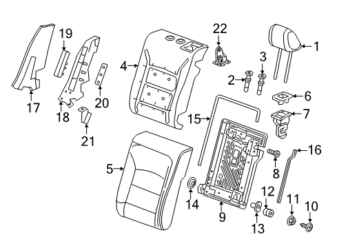 2017 Chevrolet Cruze Rear Seat Components Hook Diagram for 84117738