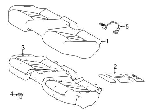 2022 Toyota Mirai Rear Seat Components Seat Cushion Pad Diagram for 71503-62030