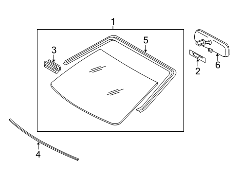 2012 Scion iQ Windshield Glass Weatherstrip Diagram for 56121-74010