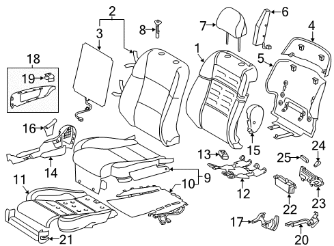 2016 Lexus GS350 Passenger Seat Components Pad, Front Seat Cushion Diagram for 71511-30B60