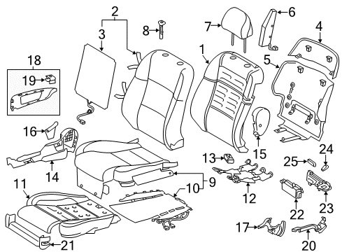 2016 Lexus GS350 Passenger Seat Components Knob, Power Seat Switch Diagram for 84921-30190