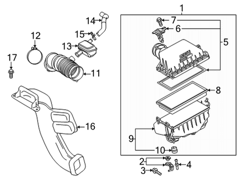 2022 Toyota Sienna Air Intake Upper Cover Diagram for 17705-F0220