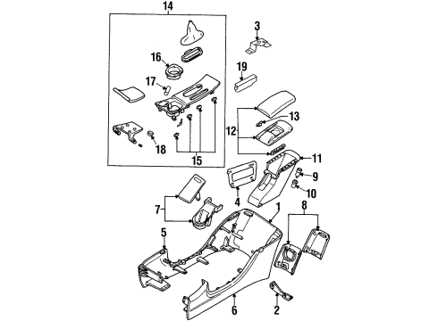 1998 Oldsmobile Achieva Floor Console Holder Asm-Front Floor Console Front Cup *Gray Mount Diagram for 22585959