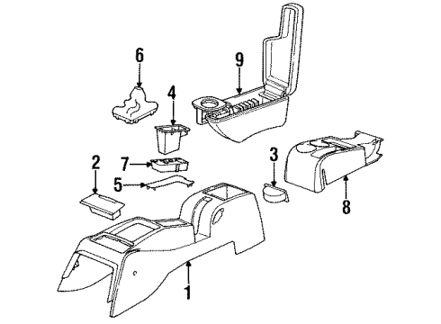 1993 Saturn SC1 Mirrors Boot Asm, Manual Transmission Control Diagram for 21041528