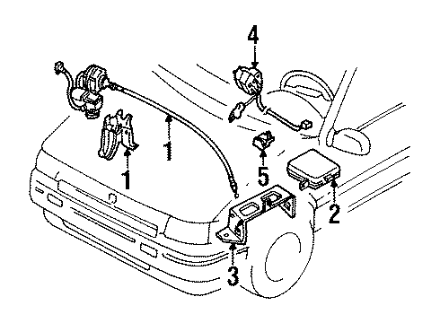 1995 Mercury Villager Cruise Control System Control Assembly Diagram for F6XZ9F812AC