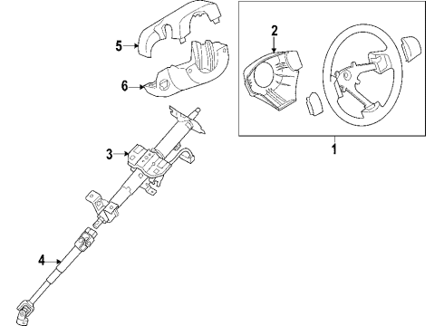 2009 Hyundai Accent Steering Column & Wheel, Steering Gear & Linkage Column Assembly-Upper Diagram for 56310-1E200