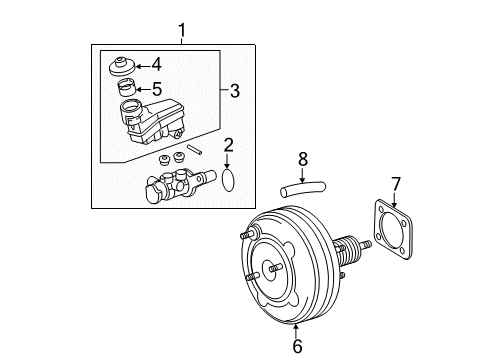 2007 Toyota Camry Hydraulic System Reservoir Assembly Diagram for 47220-06100