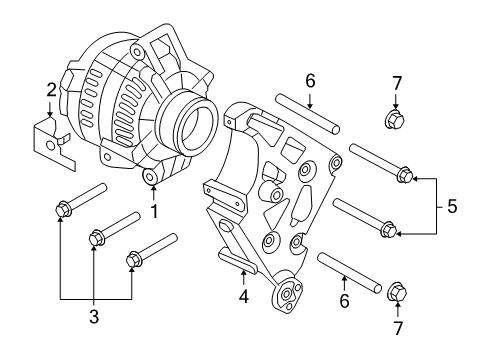 2009 Ford F-250 Super Duty Alternator Alternator Bracket Diagram for 7C3Z-10153-AA