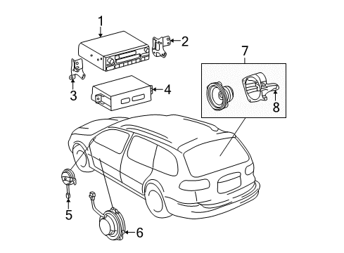 1998 Toyota Sienna Sound System Radio Diagram for 86120-08020