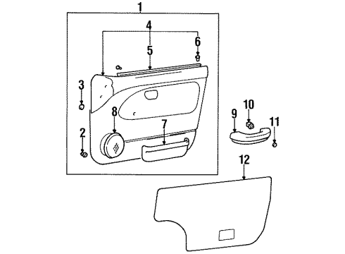 1995 Hyundai Accent Interior Trim - Front Door Seal-Front Door Trim, RH Diagram for 82392-22020
