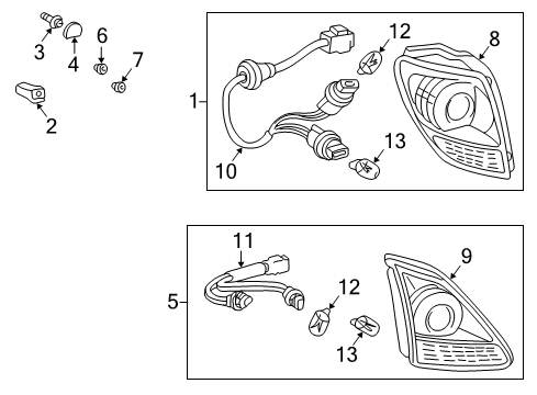 2000 Lexus RX300 Bulbs Socket & Wire, Rear Lamp Diagram for 81585-48030