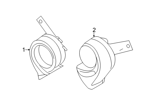 2017 Infiniti Q70L Horn Horn Assembly - Electric High Diagram for 25610-JK000