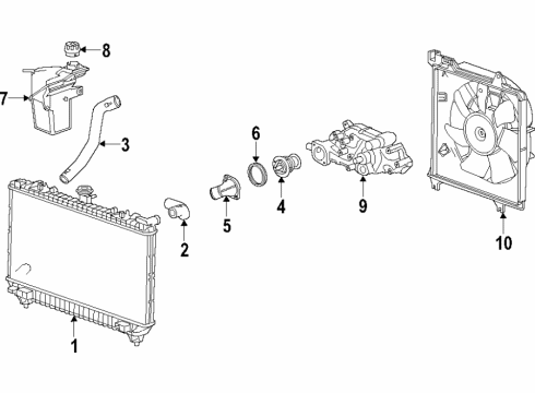 2015 Chevrolet Camaro Cooling System, Radiator, Water Pump, Cooling Fan Gasket, Water Pump Diagram for 12580035