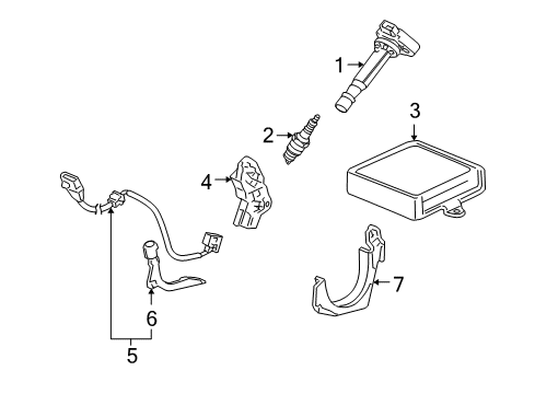 2006 Acura RL Powertrain Control Control Module, Engine Diagram for 37820-RJA-A91