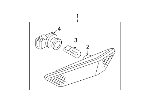 2004 Infiniti G35 Bulbs Lamp Assembly-Side Marker, RH Diagram for 26180-AM800
