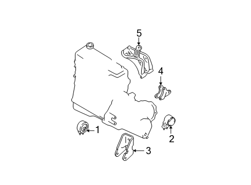 2006 Ford Focus Engine & Trans Mounting Support Bracket Diagram for YS4Z-6028-AA