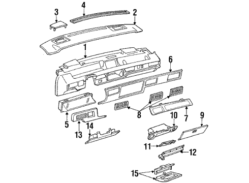 1993 Chevrolet Lumina Instruments & Gauges Filler Asm-Instrument Panel Steering Column Opening *Saphire V/Dark Diagram for 10121613