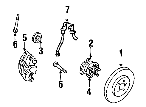 1993 Buick Skylark Front Brakes Bolt/Screw, Front Brake Caliper (W/Sleeve) Diagram for 18023880