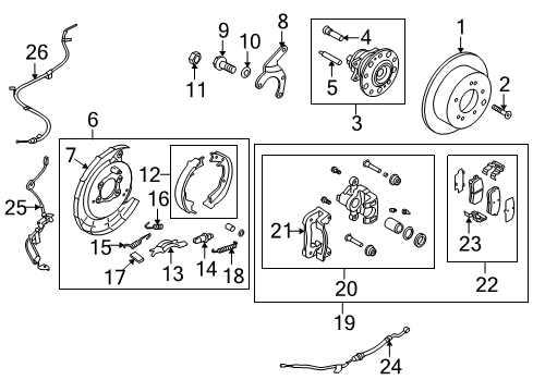 2010 Kia Forte Rear Brakes Sensor Assembly-Abs Rear Wheel Diagram for 599301M300